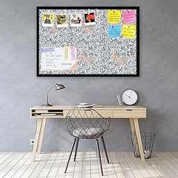 ArtzFolio Sketch Art | Bulletin Board Notice Pin Board | Vision Soft Board Combo with Thumb Push Pins & Sticky Notes | Black Frame | 30 x 20 inch (76 x 51 cms)-29