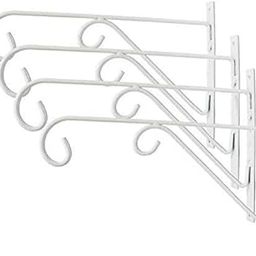 ABHI CREATION Store Metal Plant Hanger Wall Bracket Wall Hanging Plant Hook for Indoor Outdoor Balcony (Standard - Pack of 4, White)-image-64