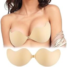 Women's & Girl's Strapless Push Up Wire Free Stick On Invisible Bra (Free-Size)(Pack of 1PCS)-image-59