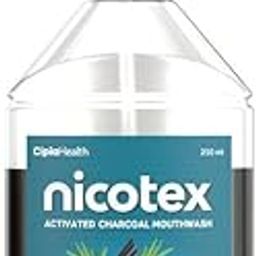 Cipla Nicotex Activated Charcoal Mouthwash | Tea Tree Oil And Menthol | Ultra Freshness With Mild Taste | For Healthy Gums And Teeth | No Sugar | Fluoride Free | 250Ml-image-1