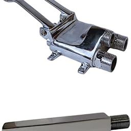 Brass DOUBLE PEDAL foot tap (valve) (SEPARATE pedal for HOT & COLD Water) (+ Wall mount Spout & fittings) for foot kitchens to avoid hand contact, infections (2 YEARS WARRANTY) (Thread-15mm (1/2"))-image-11
