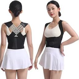 Posture Corrector Support Brace, Adjustable Cross-back Design, Black, Unisex Upper Body Support-image-14