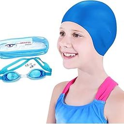 Fancydresswale Swimming Set for Kids with Swimming Goggles, Cap and Swim Ring, Random Colors and Design; Suitable of 3-6 Years (Goggles and Cap)-image-61
