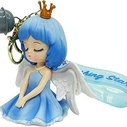 Cute Blue Angel 3D Lanyard Keychain With Charms For Keys,Bags & Birthday Return Gifts For Girls boys keyrings 12CM-image-60