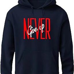 Clothing's Hoodie for Mens | Never Give Up Attitude Printed Hoodies for Men | Hooded Solid Sweatshirt for Men | Oversize-image-38