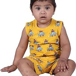 Baby Boys Classic Fit Solid T-Shirt and Short Set | Yellow | 9-12 Months | KIDS12819-image-125