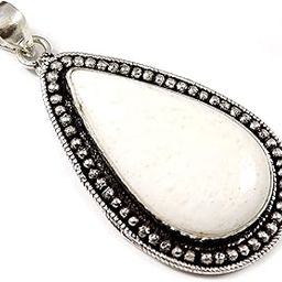 Goyal Craft Scolecite Natural Gemstone Silver Plated Men and Women Pendant Jewellery GPCV-92-image-71