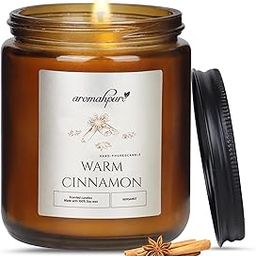 Aromahpure Premium Black Screw Jar Candle | Cinnamon Scented Candle | 100% Soy Wax, Smokeless Candle | Pack of 1 | Long Lasting Aroma Candles| Scented Candles for Home Decor, IFRA Certified-image-94