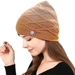 100% Women Woolen Cap for Winter, Beanie Cap, Woolen Cap for Women Winter wear, Knit Cap for Women, Winter hat for Women & Girl (Beige)-image-33