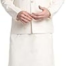 Men's Cotton Blend Solid Kurta and White Elastic Waistband Pyjama With Cotton Embroided Sequenced Nehru Jacket-image-11