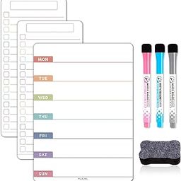 ALEZEL Magnetic Weekly Calendar for Refrigerator, Magnetic Menu Board Set for Fridge - Weekly Dry Erase Board & 2 Grocery List White Boards, 3 Markers + Eraser-image-70