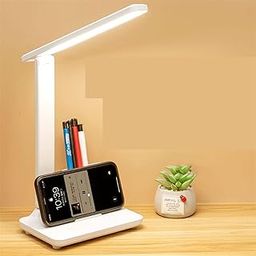 ANKRI Plastic 3 Color Mode Led Study Table LED Desk Lamp for Students with Pen & Phone Holder Rechargeable Touch On/Off Studying College Dorm Room Lighting for Computer Keyboard Desktop-14