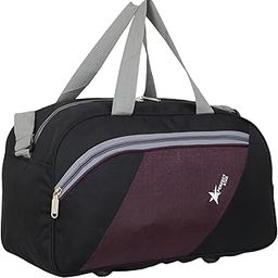 40L Travel Duffle Bag for Men & Women | Lightweight Polyester Luggage Bag Without Wheels | Water-Resistant Hand Carry Bag for Travel, Gym, Weekend Trips (42x23x29 cm) (Black Purple)-image-53