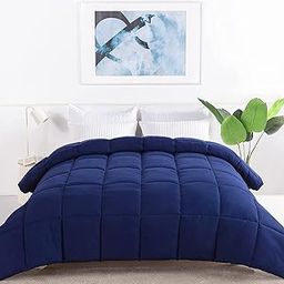 ELNIDO QUEEN All-Season Black Down Alternative Quilted Comforter- Corner Duvet Tabs-Machine Washable-Duvet Insert or Stand – Alone Lightweight Comforter-Full Size(82×86 Inch)-picture-0