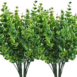 Dekorly Artificial Plants, Plastic Shrubs Faux Flowers Fake Grass Leaves Simulation Greenery Bushes Indoor Outdoor Home Garden Office Yard Verandah Wedding Decoration Planter Filler-image-57