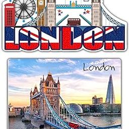 A ONE CREATIVES London Souvenir Wood Fridge Magnet Home Decor Set of 2 Pieces-image-3