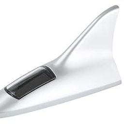 Marrone Car Vehicle Antenna - 8 LED Warning Light for Car, Universal Car Antenna Shark Fin Wind Power Shark Fin Roof Warning Light Flash Lamp, (Silver)-image-94