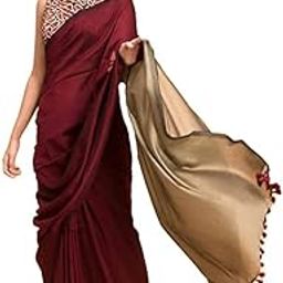 Women's Handloom Fancy Cotton Saree With Zari Work | Unstitched Blouse (5.5 mtr with Blouse 1 mtr) (Maroon Golden)-10