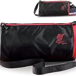 Lifelong Cotton 30 L Duffle Gym Bag for Men & Women | Adjustable Shoulder Bag | Water Resistant | Sports & Travel Bag with Shoe Compartment & Side Pocket (Black & Red),48.3cm-11