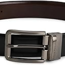 Men Solid Reversible Formal Italian Leather with Brush Gun Metal Buckle Belt-picture-7