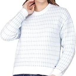 crimsoune club Women's Blue Jacquard Acrylic Sweater-picture-24