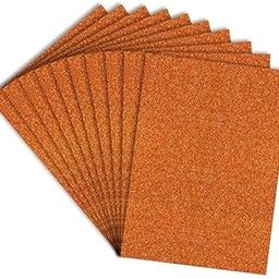 Freedy A4 Size Glitter Foam Sheets, Orange Colour, Pack of 10 Sheets- for Art & Craft, Decoration, Gift Wrapping, Scrapbooking etc A4 180 gsm Craft paper h-16