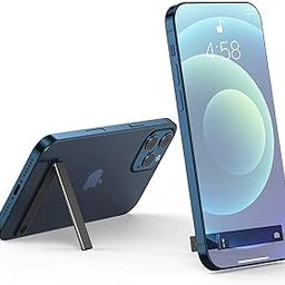 Fabbay Aluminium Thin Pocket Magnetic Mobile Kickstand Compatible for Any Cellphone, Vertical and Horizontal Tabletop Adjustable Angle Black-picture-32