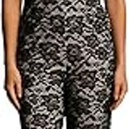 Women Black Round Neck Allover Floral Lace Longline Jumpsuit-picture-46