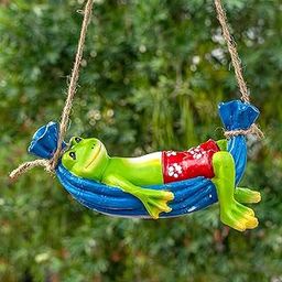 TIED RIBBONS Resin Hanging Frog On Hammock Garden Decoration Items For Outdoor Balcony Home Office Hotel Lounge (21 X 9.5 Cm, L X H), Multicolour-image-94
