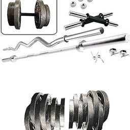 TTC FITNESS 20 Kg Cast Iron Home Gym Fitness Kit Handle Weight Lifting Pack with 3ft and 5ft Rods-image-26