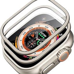 ESR Armorite Screen Protector for Apple Watch Ultra 2/Ultra 49mm, Military Grade Protection, Tempered Glass Film with Aluminum Alloy Frame, Keep Original, Anti-Scratch, 2 Pack, Titanium-image-50