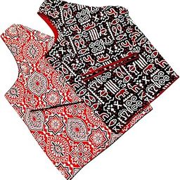 Readymade Pure Cotton Blouse for Women | Printed Round Neck Short Sleeve Design | Traditional Saree Blouse | Lightweight & Elegant Look-image-16