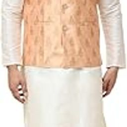 (Since 1958 Men's Silk Blend Kurta Pyjama With Nehrujacket Set-image-60