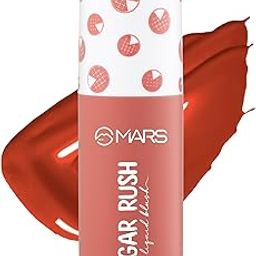 MARS Sugar Rush Liquid Blush (4.5ml) (06-PEACH PIE) | High-Pigmentation | Lightweight Formula | Dewy Matte Finish | Long-Lasting | Smooth Radiant Glow | Easy Doe-Foot Applicator-48