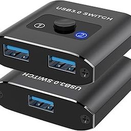 USB 3.0 Switch Selector, Bi-Directional USB Switch 1 in 2 Out/2 in 1 Out, USB Switcher 2 Computers Sharing Devices Like for Printer, Keyboard, Scanner, Mouse, Compatible with Mac/Win/Linux-11