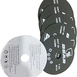 4 Inch Fibre Disc/Bear coated Discs 80 Grit - Pack Of 5 - For Angle Grinders for Weld Removal on Fabricated Stainless Steel or used in metals and wood (aluminium oxide grains)-image-11