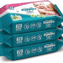 Supples Baby Wet Wipes with Aloe Vera and Vitamin E - 72 Wipes/Pack, (Pack of 3)-image-32
