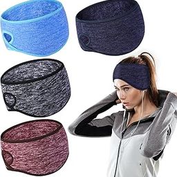 4 Pieces Fleece Ear Warmers Headband Women Ear Muffs Winter Running Ponytail Headband for Outdoor Sports Fitness (Hemp Grey, Navy Blue, Assorted Color)-image-58