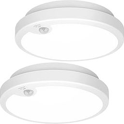 2 x LED Motion Sensor Ceiling Light Battery Operated 7.2" Flush Mount 6000K Staircase (Battery Not Included)-image-52
