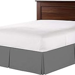 Dark Grey Bed Skirts Box Pleated 600 Brushed Microfiber Bedskirts with Easy Fit 15'' Inch Tailored Drop Shrinkage and Fade Resistant Bed Skirt Queen Bed Size [60'' x 80'']-image-45
