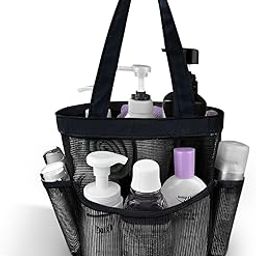 Portable Caddy for College Dorm Room Essentials with 8 Mesh Storage Pockets, Oxford Hanging Tote Basket, Quick Dry Shower Bag Organizer for Bathroom,Beach,Swimming,Gym,Travel essentials. (Black)-image-45