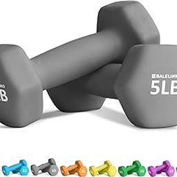 Balelinko Home Gym Equipment Workouts Strength Training Weight Loss Pilates Weights Yoga Sets Weights for Women, Men, Seniors and Youth, 5LB Gray, Pair-28
