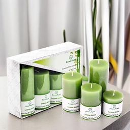 Asian Aura Lemongrass Scented Wax Pillar Candle Set - Pack of 4 | Smokeless & Dripless | Ideal for Home Decor, Events, and Relaxation | Home Fragrance | Long-Lasting Aromatherapy Candles-image-40