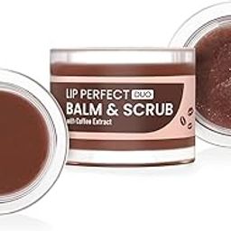 Swiss Beauty Lip Perfect Duo Balm & Scrub with Coffee Extract for Pigmented Lips | Moisturises Dry & Chapped Lips | Soft & Smooth Lips | For Men & Women Shade - Coffee Extract, 3.5G+3.5G-5