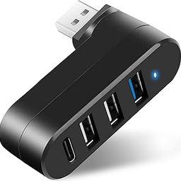 VIENON Hub [90°/180° Degree Rotatable], Splitter with 3 Ports & 1 Power/Data Charger, Extender Charger Compatible for Laptop, Car and More-image-46