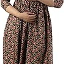 Women's Pure Cotton Printed Maternity Gown/Maternity wear/Feeding Gown A-line Maternity Feeding Dress Maternity Kurti Gown for Women-image-104