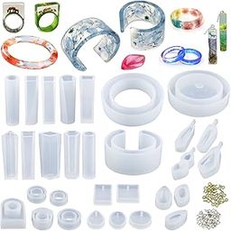 30Pcs Resin Jewelry Molds, Including Pendant Molds, Bangle Molds, Ring Molds,etc-image-31