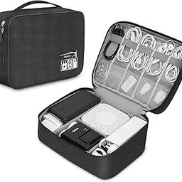 DoraPaz Organizer Case Fashionable Electronic Gadget Organizer Case, Cable Organizer Bag for Accessories, Hard Disk, Power Bank, USB Cables, Power Adapters, etc (Black)-image-46