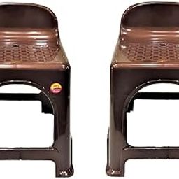 ANMOL Full Size Plastic Stool Chair with Back Rest for Back Support and Perfect Posture Sitting Living Room Bathroom Kitchen Office Shop Hostel Garden Hotel Cafe Coaching (2)-26