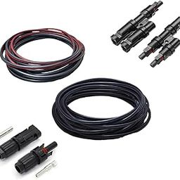 Daystar 4 sq. mm 10 Meter DC Wire with 2 in 1 Connector and MC4 (10M Red + 10M Black, with 2in1 +MC4)-5
